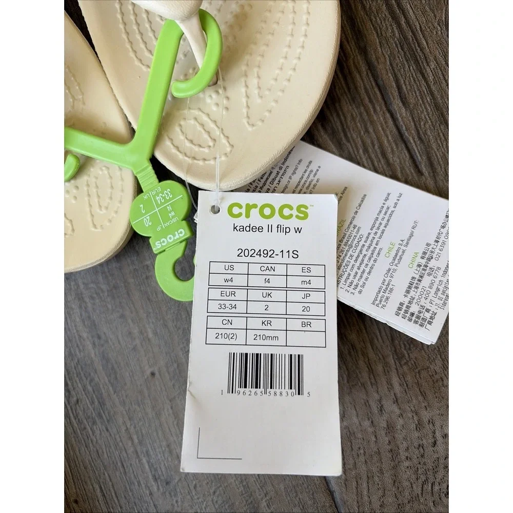 Crocs‎ Kadee II Flip Flop Womens 4 Beige Sandals Slides